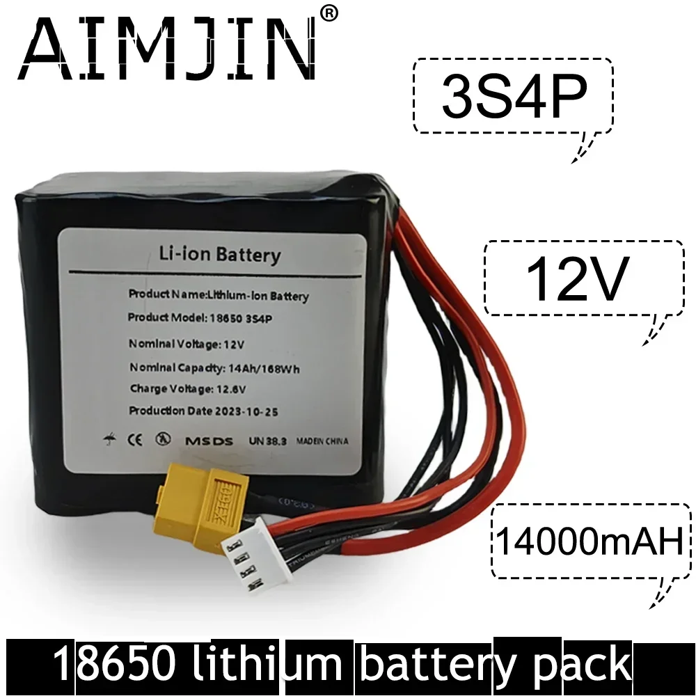 Bateria 12V 14000mAh 3S4P para - Drone Battery Bag avaliação e preço