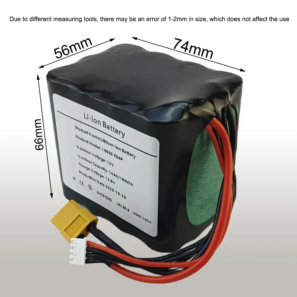 Bateria 12V 14000mAh 3S4P para - Drone Battery Bag avaliação e preço