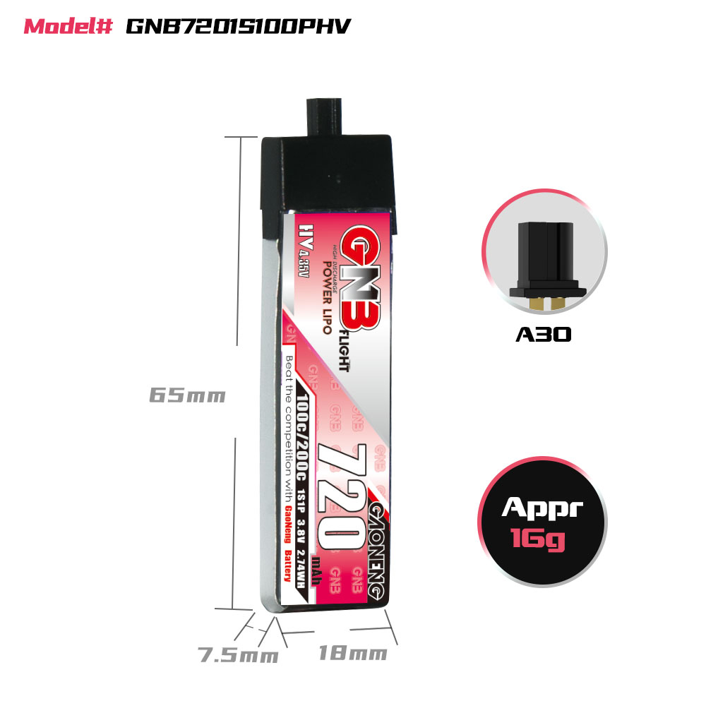 Bateria GAONENG GNB 1S 3.8V 72 - Drone Battery Li-Ion avaliação e preço